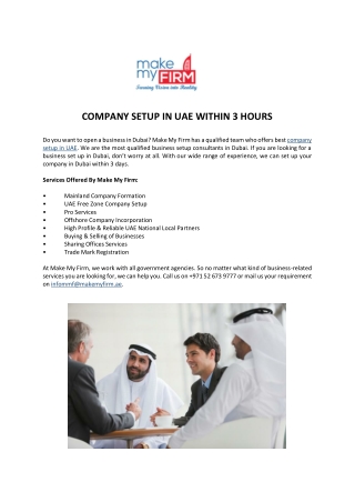 Company Setup in UAE