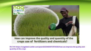 How Can Improve the Quality And Quantity of the Crops Use of Fertilizers and Chemicals?