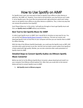 How to Play Spotify Music on AIMP