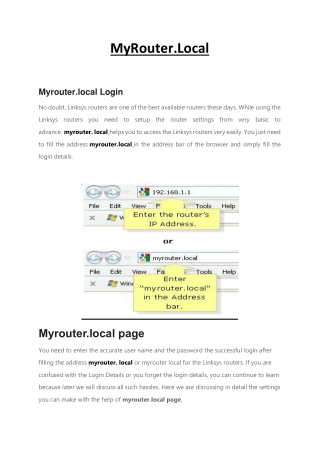 Myrouter.local Login