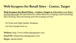 Web Scrapers for Retail Sites – Costco, Target