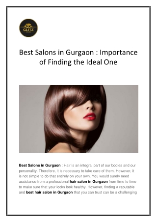 Best Salons in Gurgaon : Importance of Finding the Ideal One