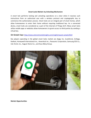 Smart Locks Market: by Unlocking Mechanism