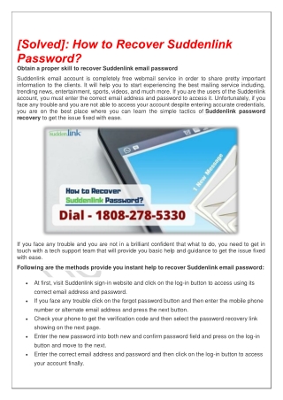 How to Recover Suddenlink Password?