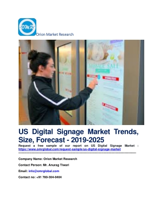 US Digital Signage Market Trends, Size, Forecast - 2019-2025