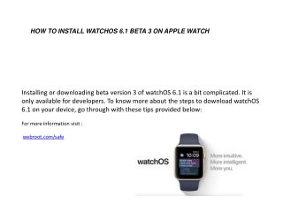 HOW TO INSTALL WATCHOS 6.1 BETA 3 ON APPLE WATCH