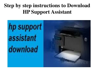 Step by step instructions to Download HP Support Assistant