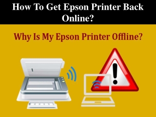 How To Get Epson Printer Back Online?