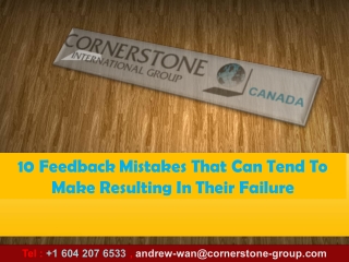 10 Feedback Mistakes That Can Tend to Make Resulting in Their Failure