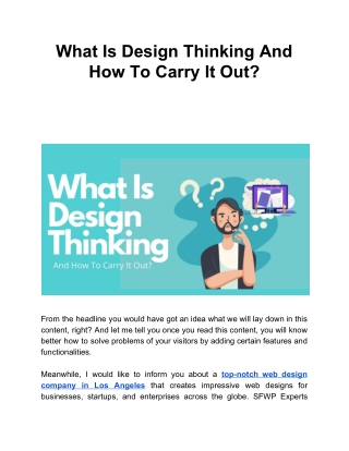 What Is Design Thinking And How To Carry It Out?