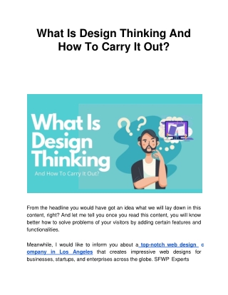 What Is Design Thinking And How To Carry It Out?