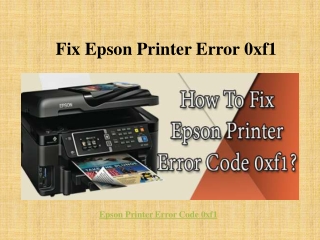 Fix Epson Printer Error 0xf1