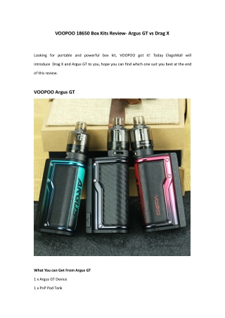 VOOPOO Drag X vs Argus GT