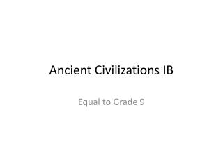 Ancient Civilizations IB