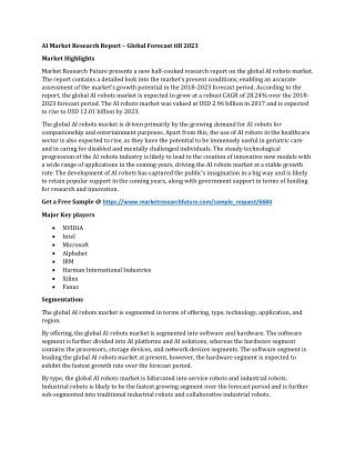AI Market Research Report – Global Forecast till 2023