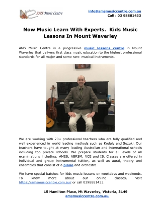 Now Music Learn With Experts. Kids Music Lessons In Mount Waverley
