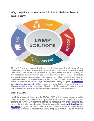 lamp based eCommerce solutions make more sense to your business