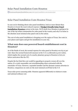 solar panel installation costs Houston