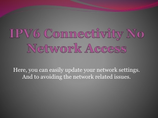 IPv6 Connectivity No Internet Access