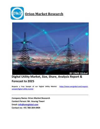 Digital Utility Market Growth, Size, Share, Industry Report and Forecast 2019-2025