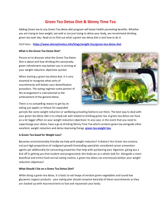 Green Tea Detox Diet & Skinny Time Tea