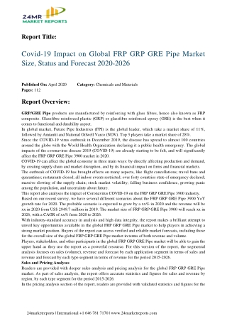 FRP GRP GRE Pipe Market Size, Status and Forecast 2020-2026
