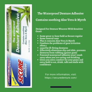 Secure Sensitive Denture Adhesive For Sensitive Gums