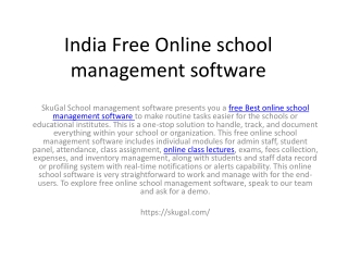 India Free Online school management software