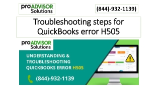 Troubleshooting steps for QuickBooks error H505