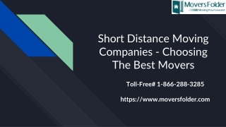 Short Distance Moving Companies - Choosing the Best Movers