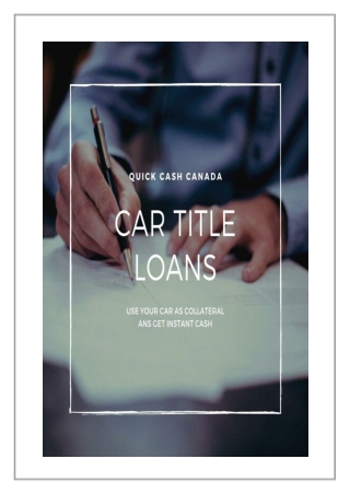 Get Fast And Secure Car Title Loans North York!