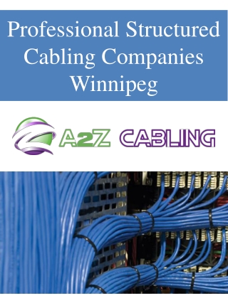 Professional Structured Cabling Companies Winnipeg