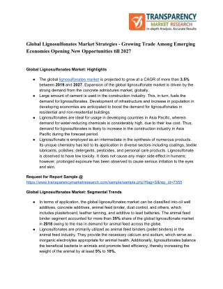 Lignosulfonates Market Strategies and Covid-19 Impact Analysis till 2027