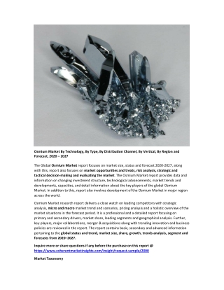 Osmium Market