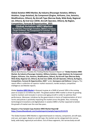 Global Aviation MRO Market Research Report Forecast 2025