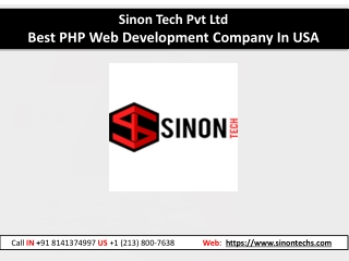 Best PHP Development Company in USA - Sinon Tech Pvt Ltd