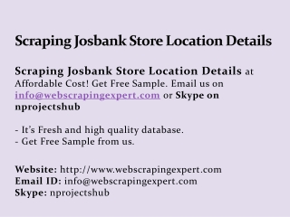 Scraping Josbank Store Location Details