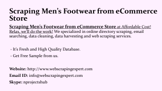 Scraping Men’s Footwear from eCommerce Store