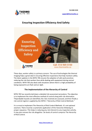 Ensuring Inspection Efficiency And Safety