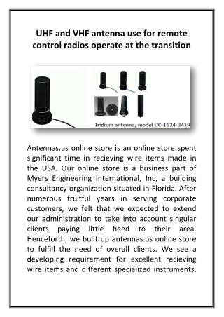 UHF and VHF antenna use for remote control radios operate at the transition