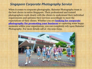 Singapore Corporate Photography Service