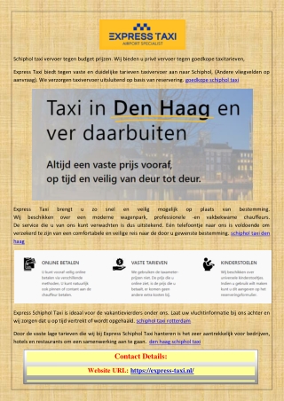 goedkope schiphol taxi express-taxi.nl
