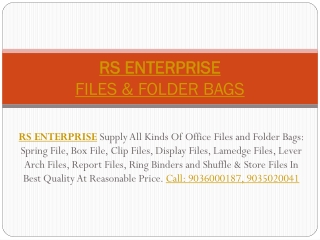 Office Files and Folder Bags Supplier in Bangalore