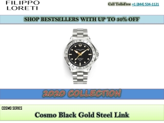 Filippo Loreti Reviews For Cosmo Black Gold Steel Link Watch