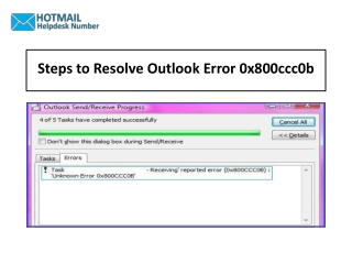 1-888-726-3195 Steps to Resolve Outlook Error 0x800ccc0b