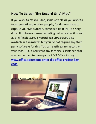 How To Screen The Record On A Mac?