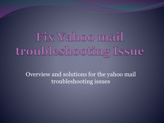 Fix Yahoo Mail Troubleshooting Issue