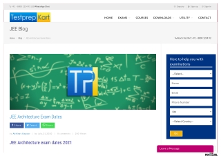 JEE Architecture Exam Dates 2021