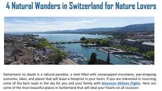 4 Natural Wonders in Switzerland for Nature Lovers