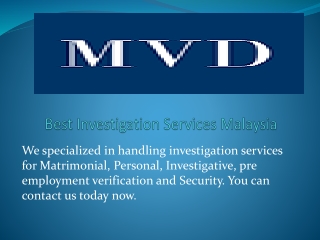 Investigation Services Malaysia